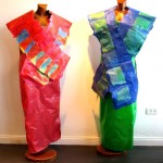 Costumes for Shop Window made of Recycled Plastic Bags